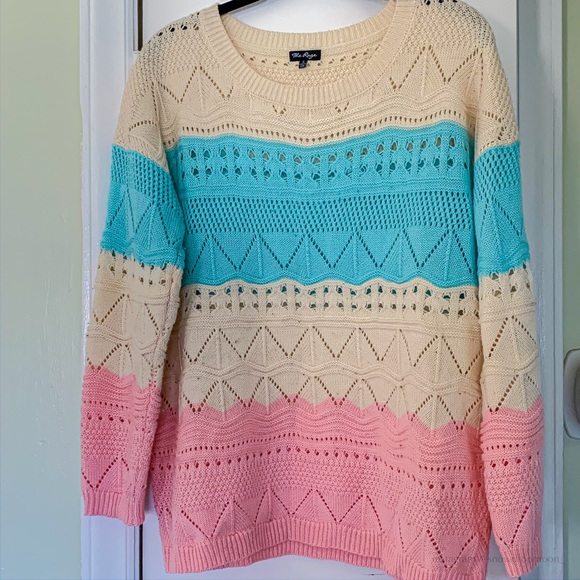 vintage knit cotton candy sweater - Picture 2 of 5